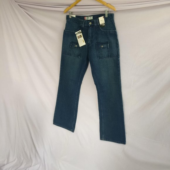RaRe Levis Women Rambler Flared Bootcut Jeans w32 +MEASUREMENT Cargo snap Pocket - Picture 2 of 9